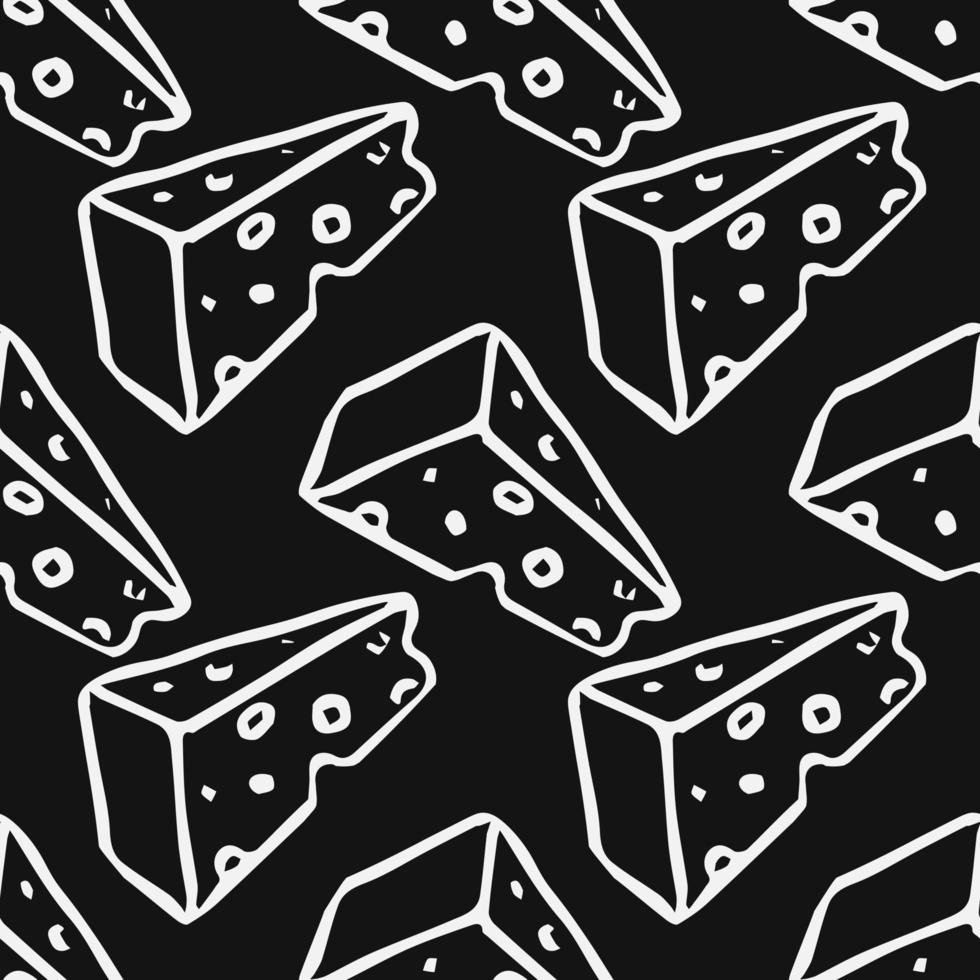 seamless cheese pattern. Doodle vector pattern with cheese icons