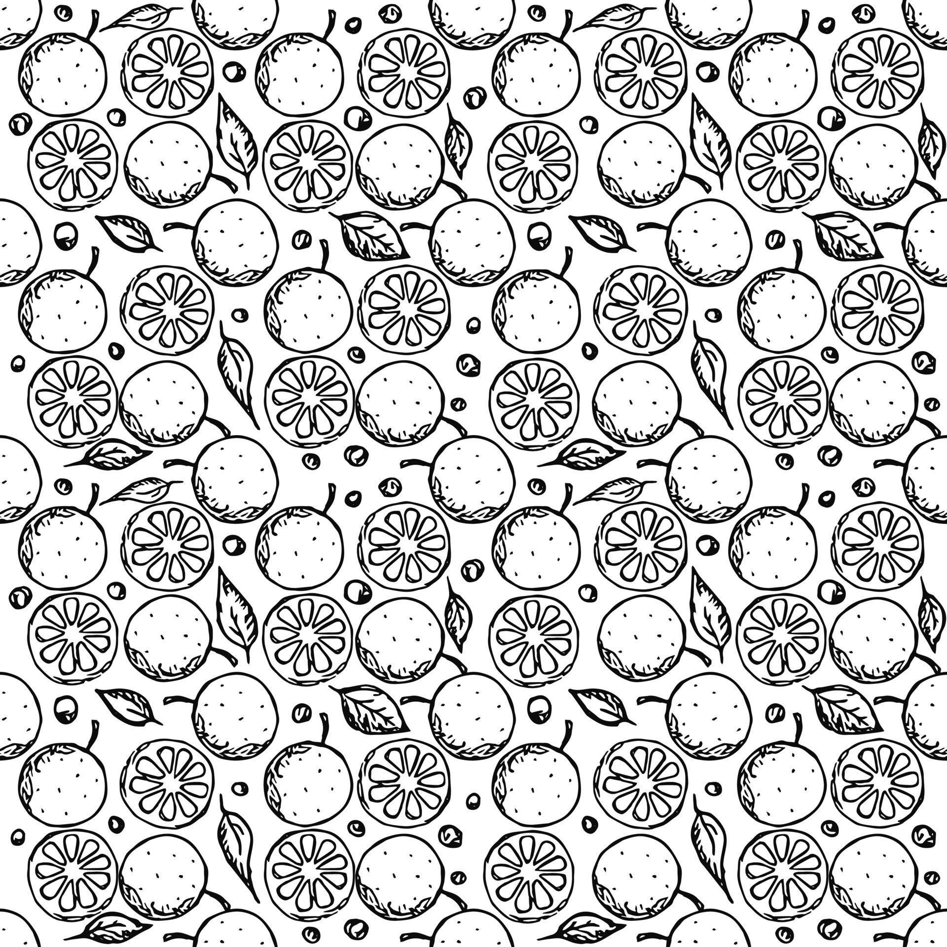 Seamless orange pattern Black and white orange background Doodle Seamless orange pattern Black and white orange background Doodle