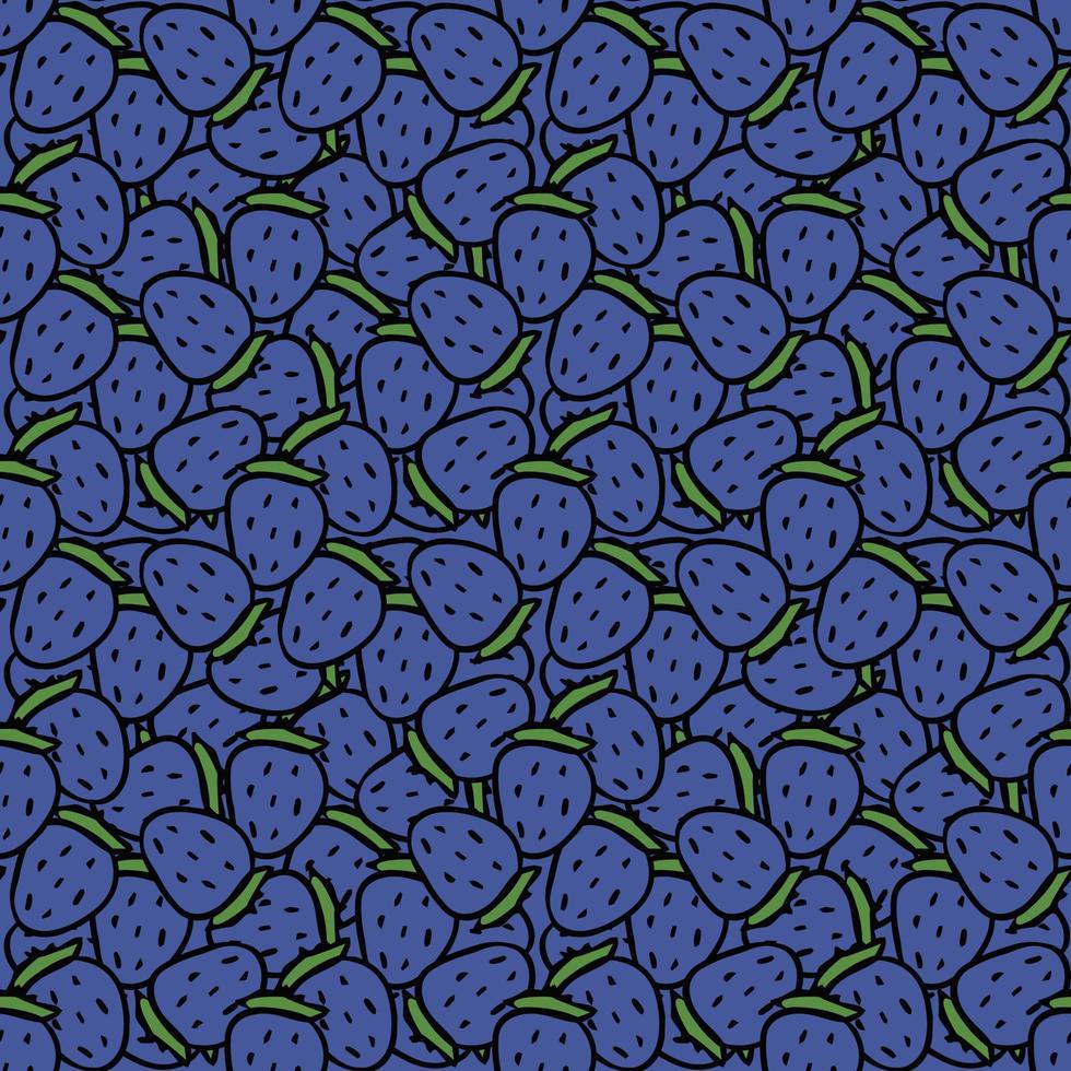 Seamless strawberry pattern. Doodle vector with strawberry icons. Vintage strawberry pattern