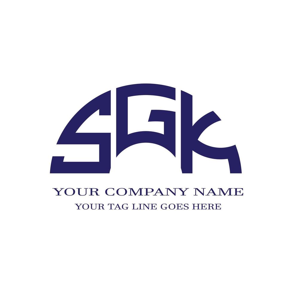 diseño creativo del logotipo de la letra sgk con gráfico vectorial vector