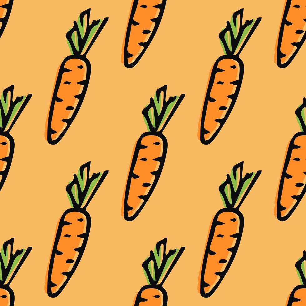 seamless carrot pattern. vector doodle illustration with carrot. pattern with carrot