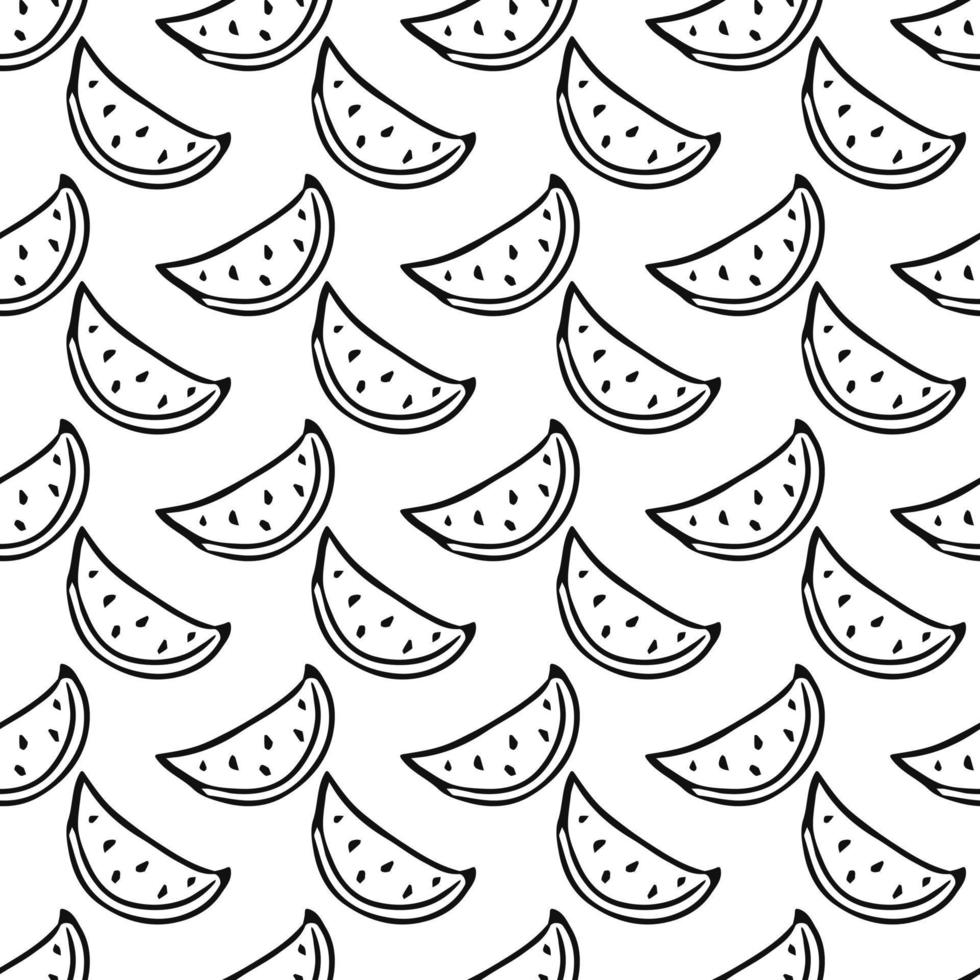 seamless watermelon pattern. vector doodle illustration with watermelon. pattern with watermelon