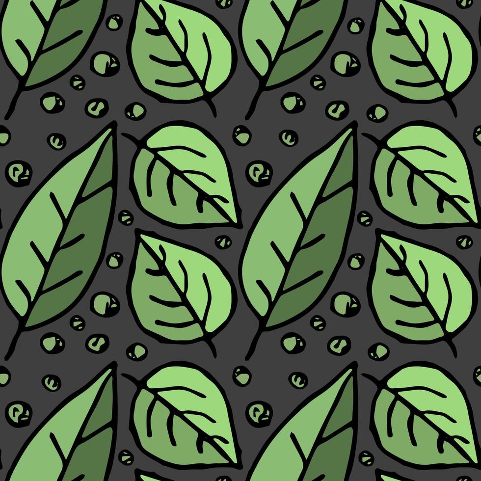 seamless pattern with green leaves. green leaves background vector