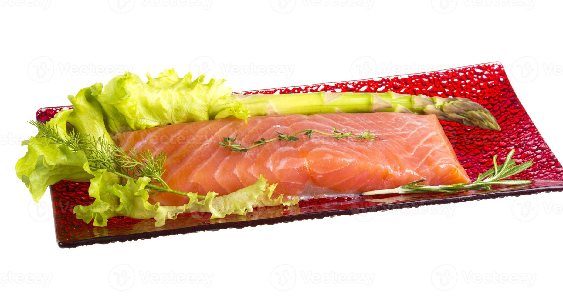 Salmon fillet garnished photo