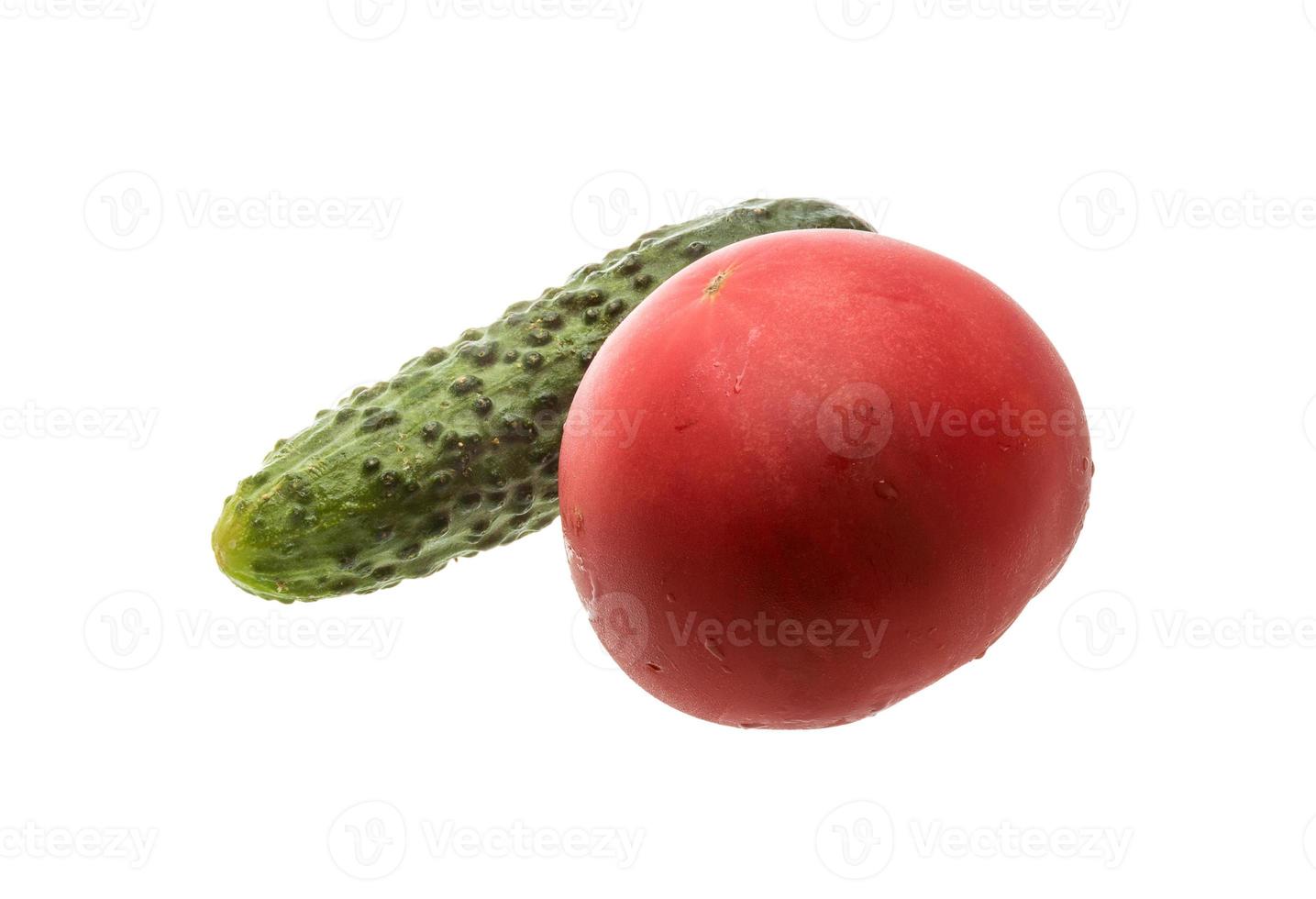 Tomato and cucumber photo