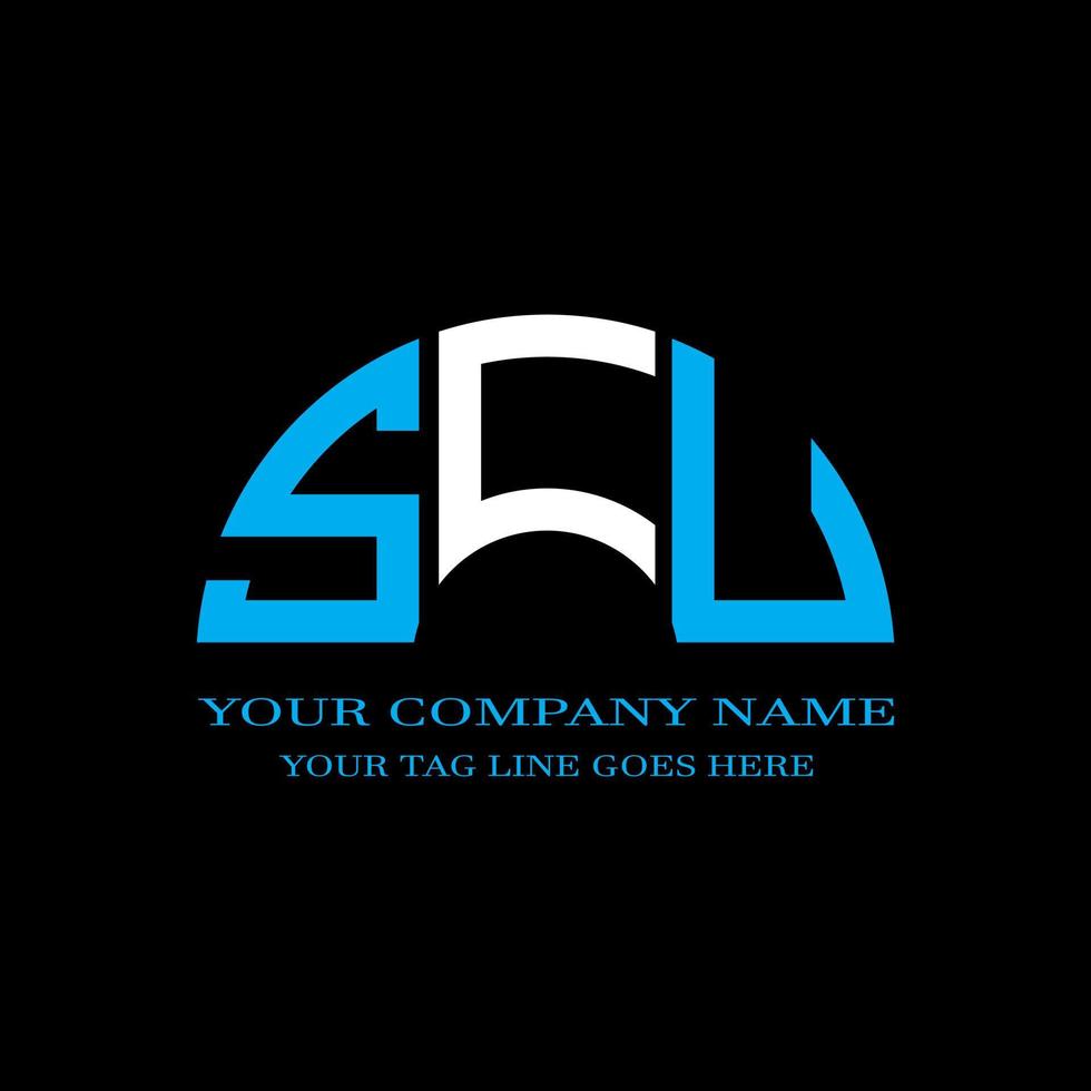 SCU letter logo creative design with vector graphic