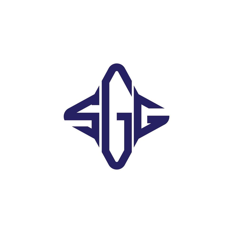 diseño creativo del logotipo de la letra sgg con gráfico vectorial vector