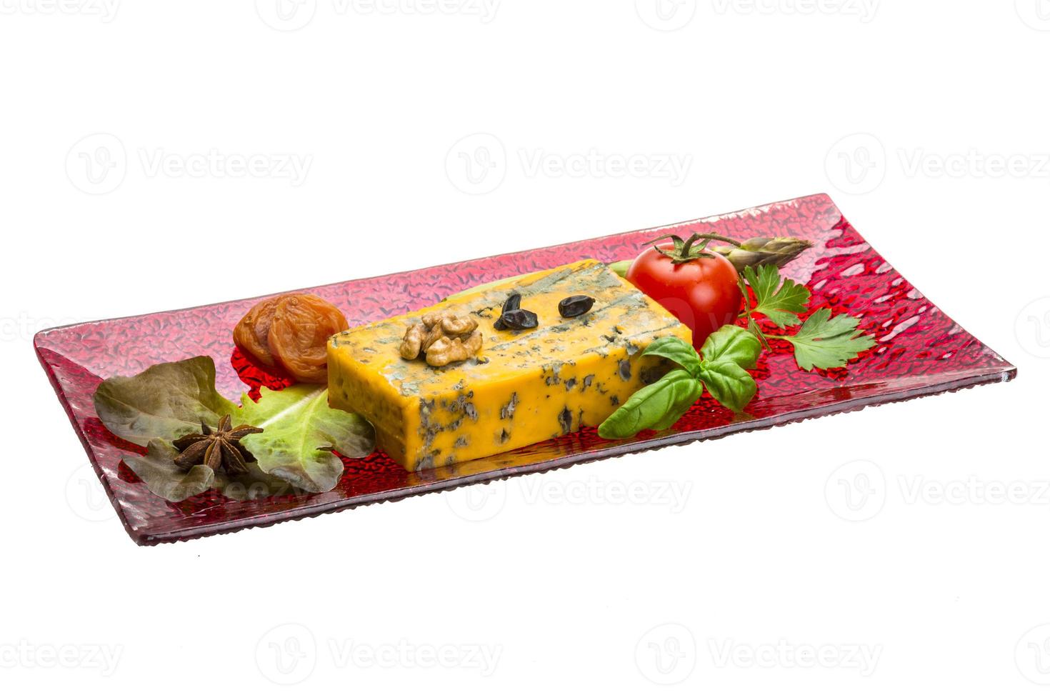 Gold cheese with mould photo