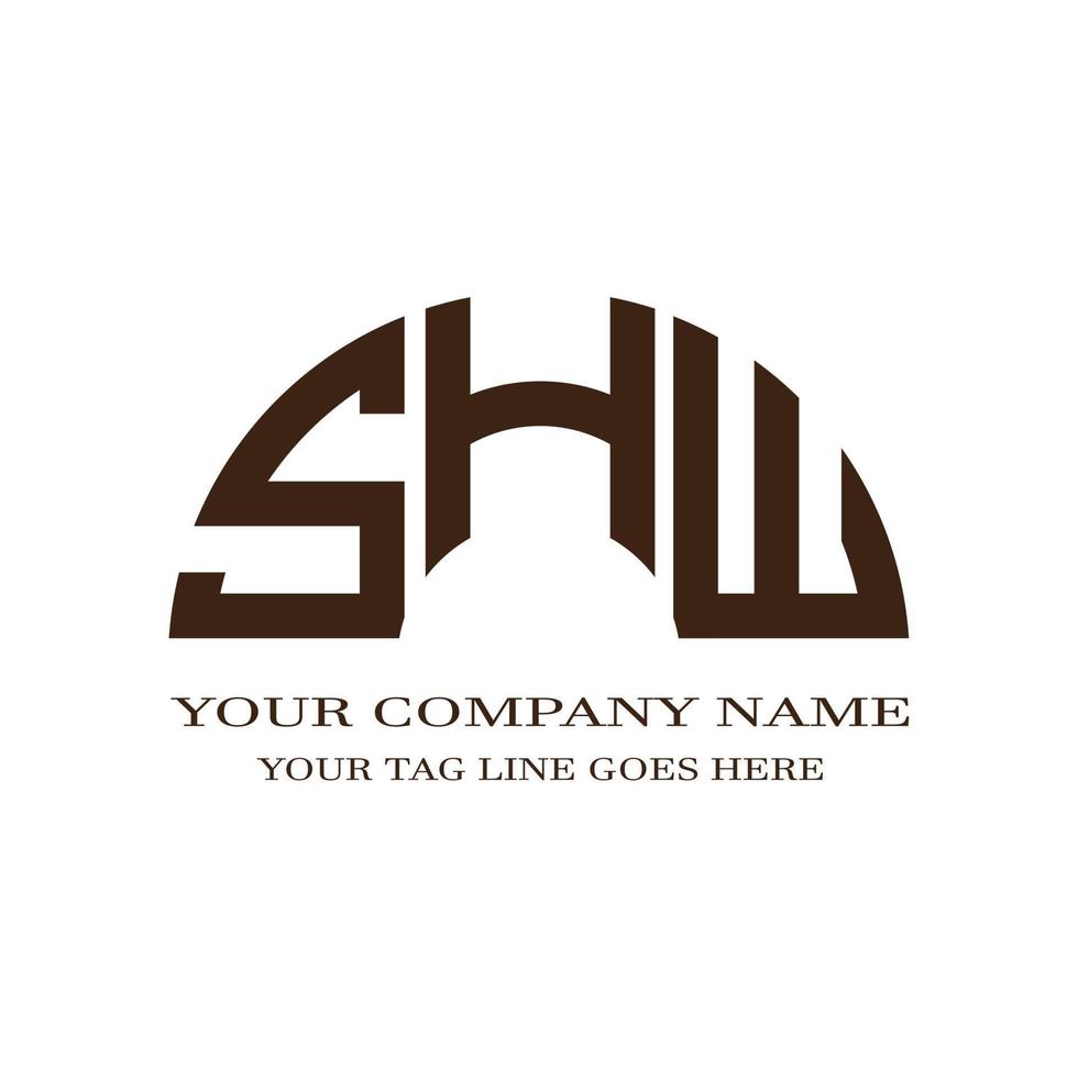 SHW letter logo creative design with vector graphic