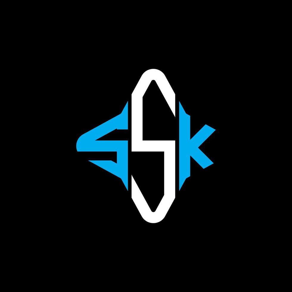 Diseño creativo del logotipo de la letra ssk con gráfico vectorial vector