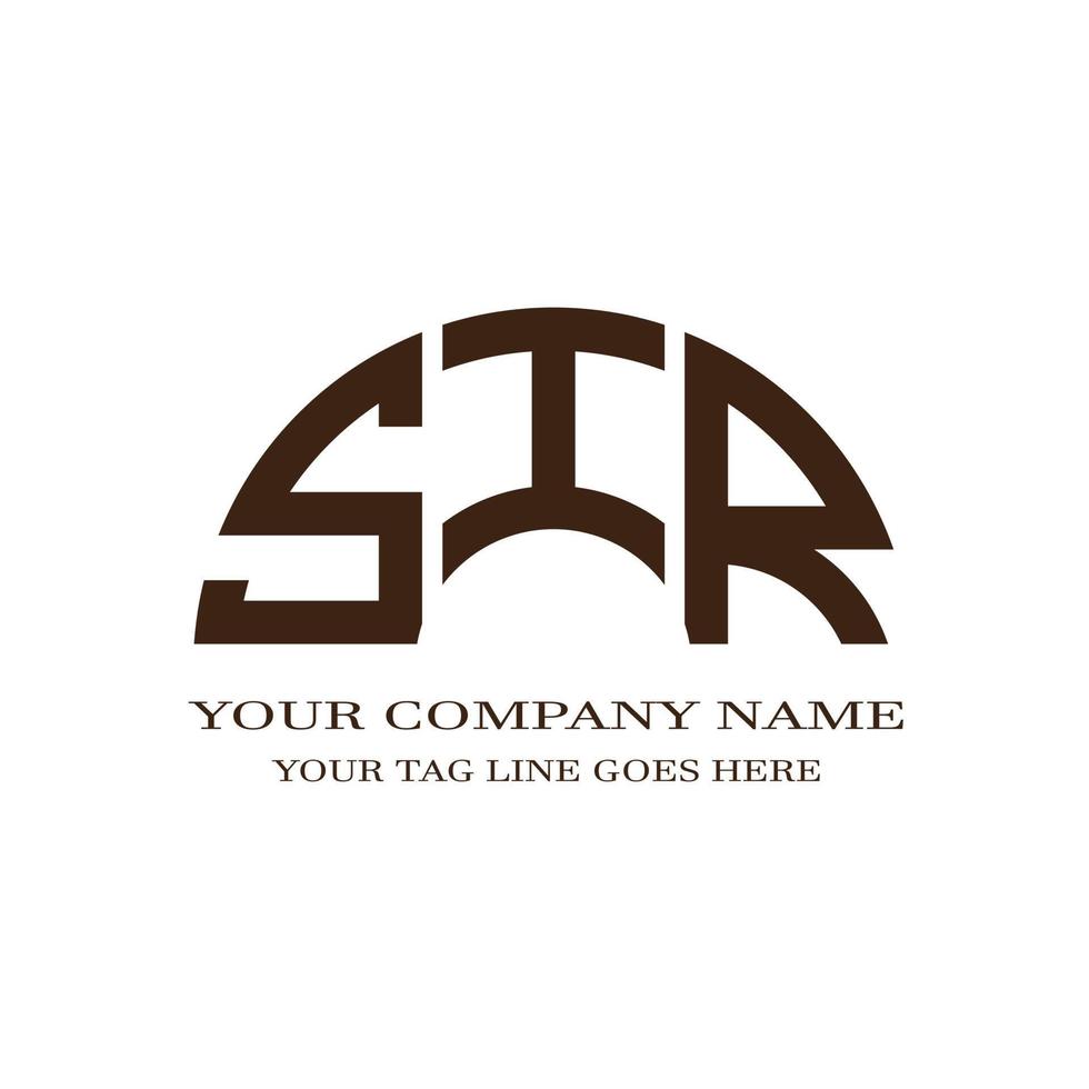 SIR letter logo creative design with vector graphic