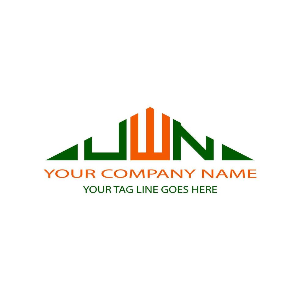 diseño creativo del logotipo de la letra uwn con gráfico vectorial vector