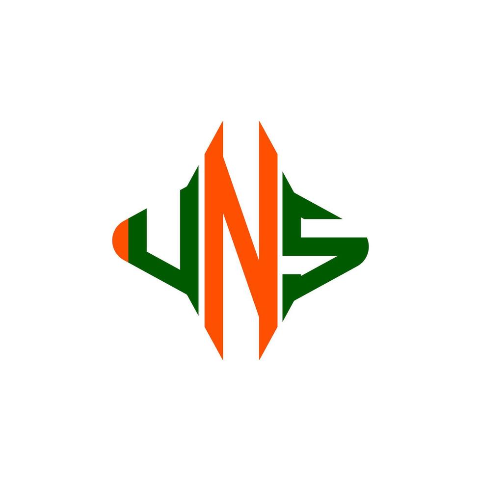 UNS letter logo creative design with vector graphic