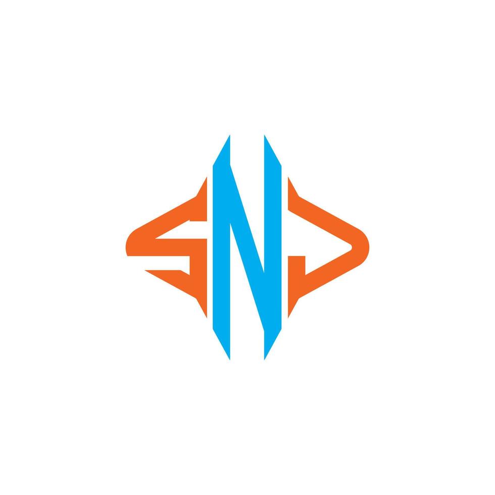 diseño creativo del logotipo de la letra snj con gráfico vectorial vector