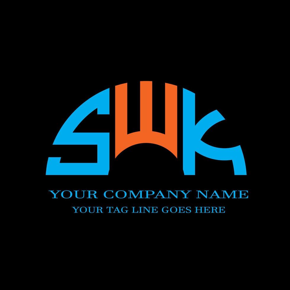 SWK letter logo creative design with vector graphic