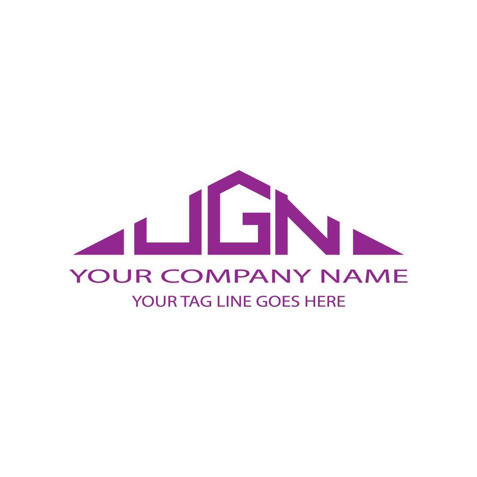 diseño creativo del logotipo de la letra ugn con gráfico vectorial vector