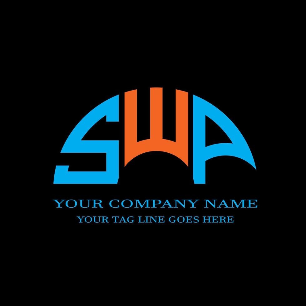 diseño creativo del logotipo de la letra swp con gráfico vectorial vector