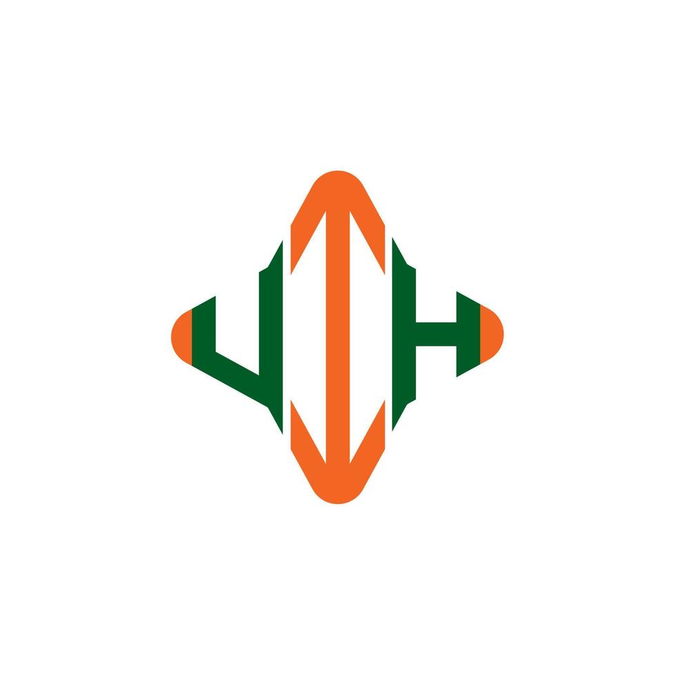 diseño creativo del logotipo de la letra uih con gráfico vectorial vector
