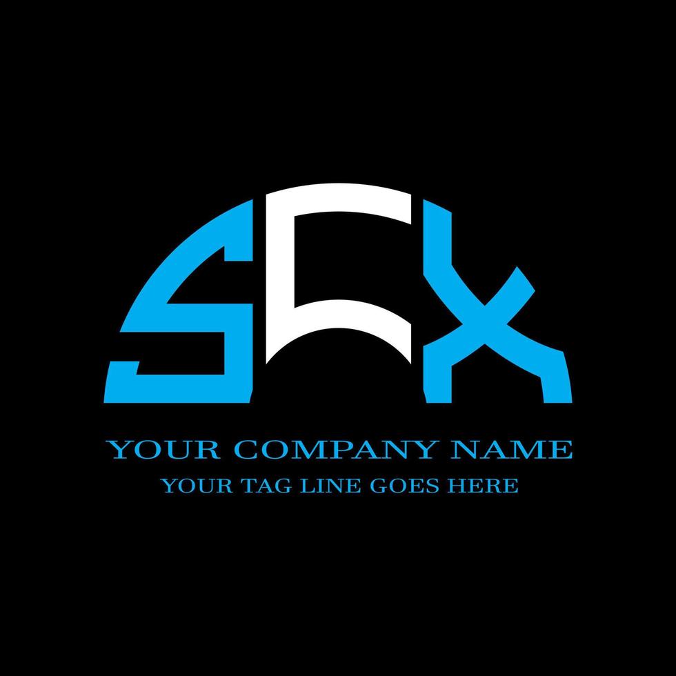 SCX letter logo creative design with vector graphic