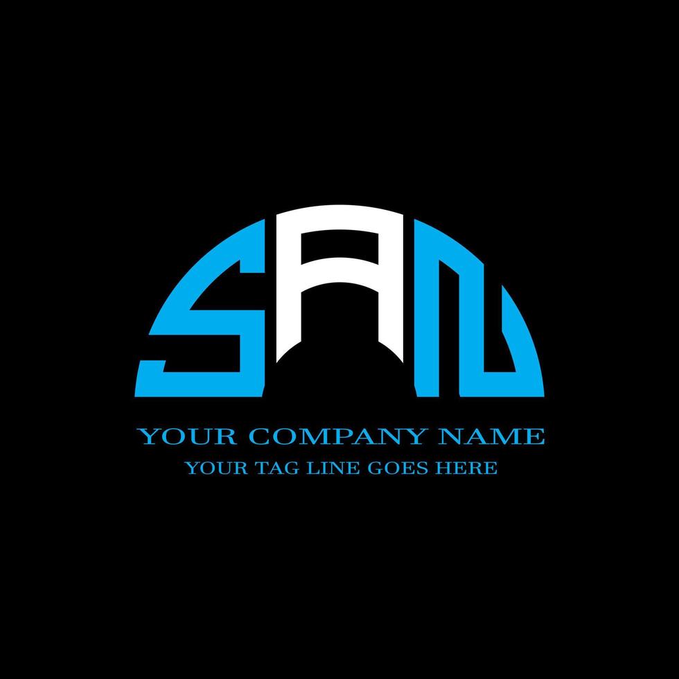 SAN letter logo creative design with vector graphic