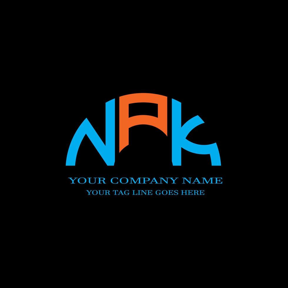 diseño creativo del logotipo de la letra npk con gráfico vectorial vector