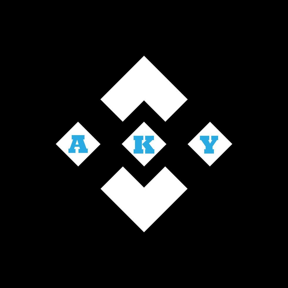 diseño creativo abstracto del logotipo de la letra aky. aky diseño único vector