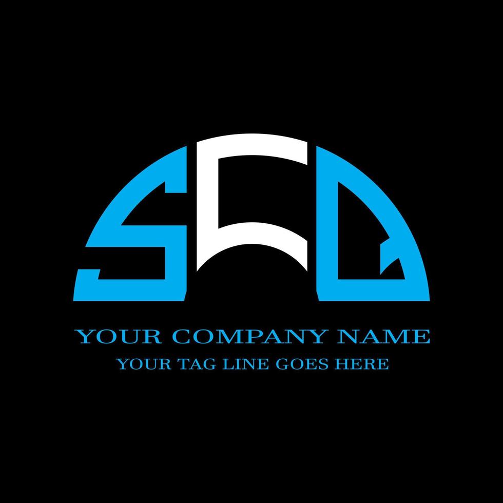 SCQ letter logo creative design with vector graphic