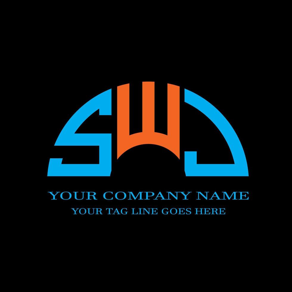 SWJ letter logo creative design with vector graphic