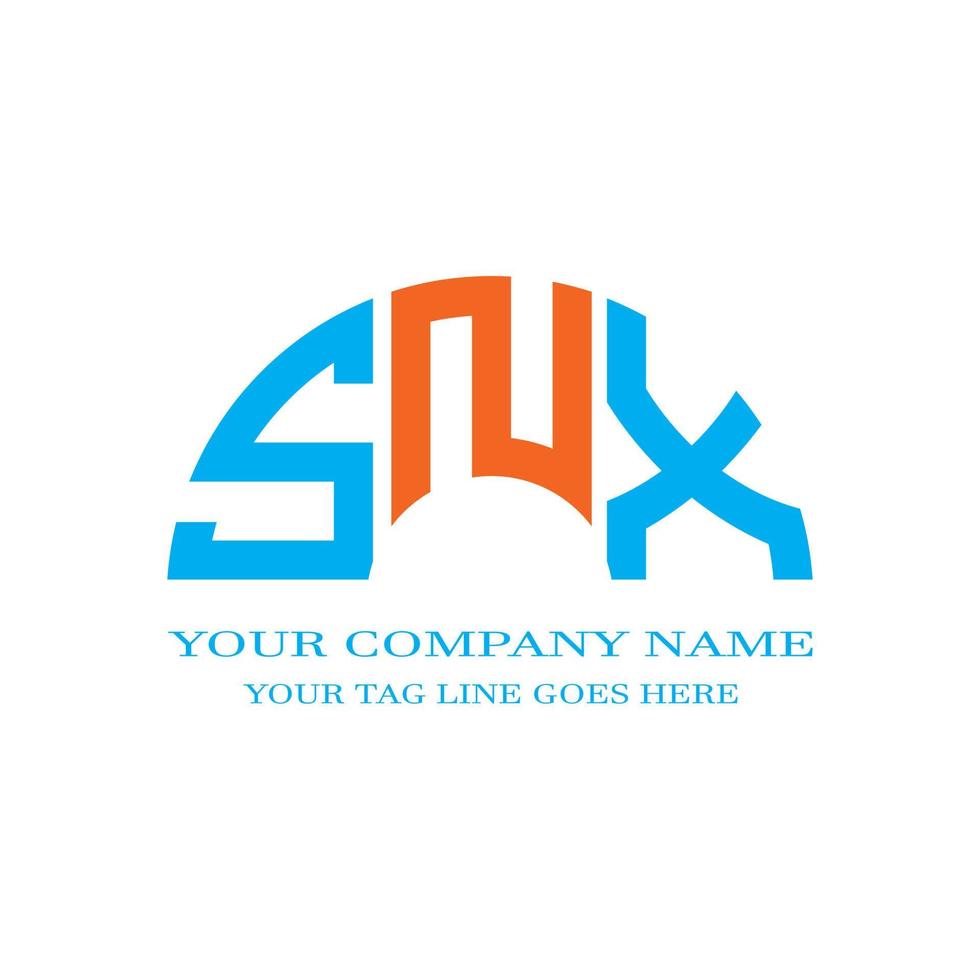 diseño creativo del logotipo de la letra snx con gráfico vectorial vector
