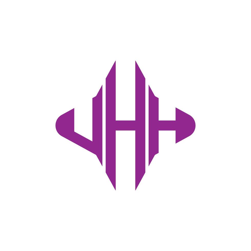 diseño creativo del logotipo de la letra uhh con gráfico vectorial vector