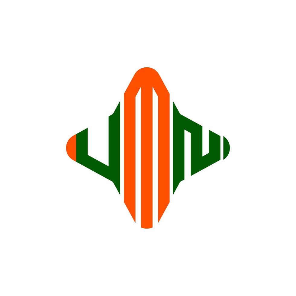 diseño creativo del logotipo de la letra umn con gráfico vectorial vector