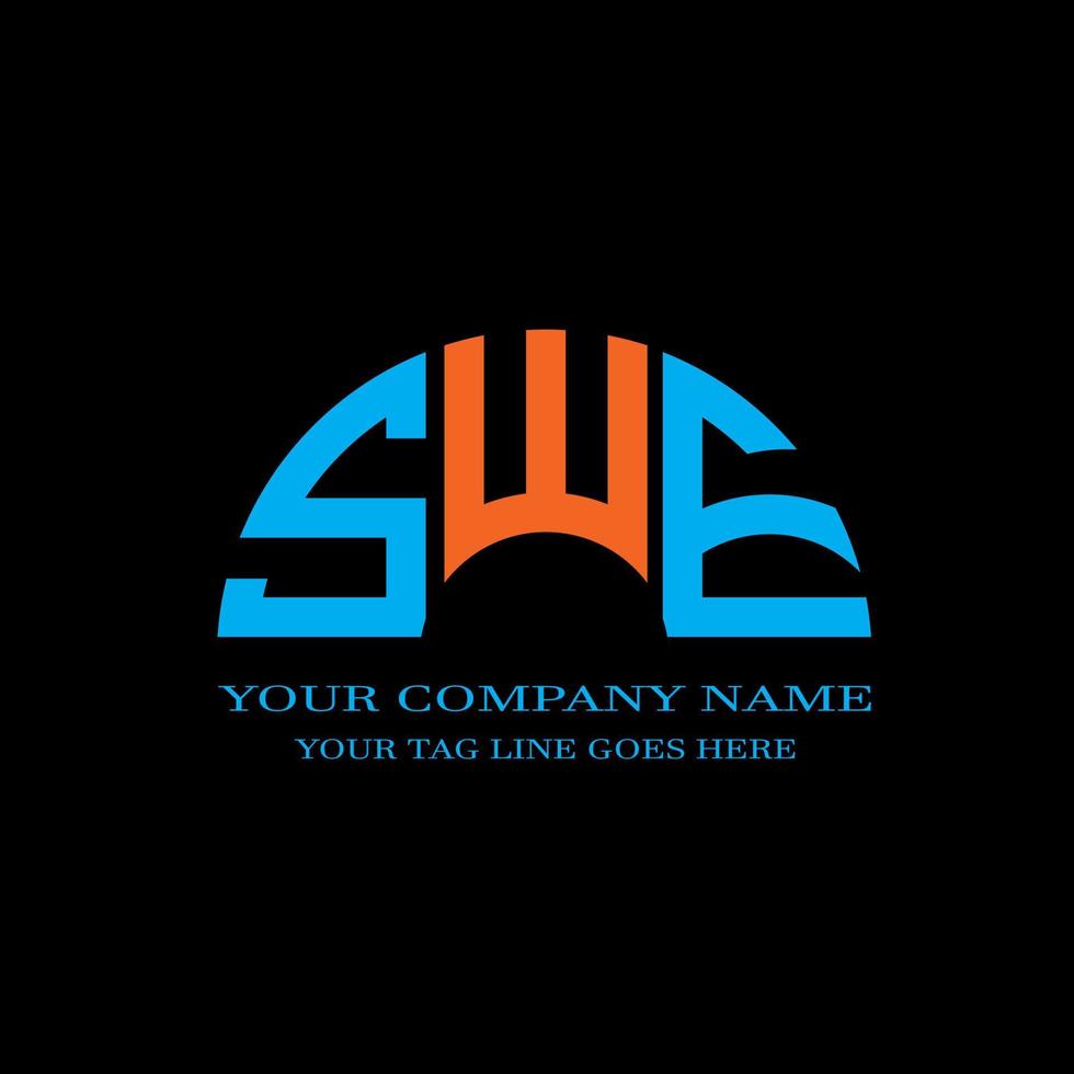 SWE letter logo creative design with vector graphic