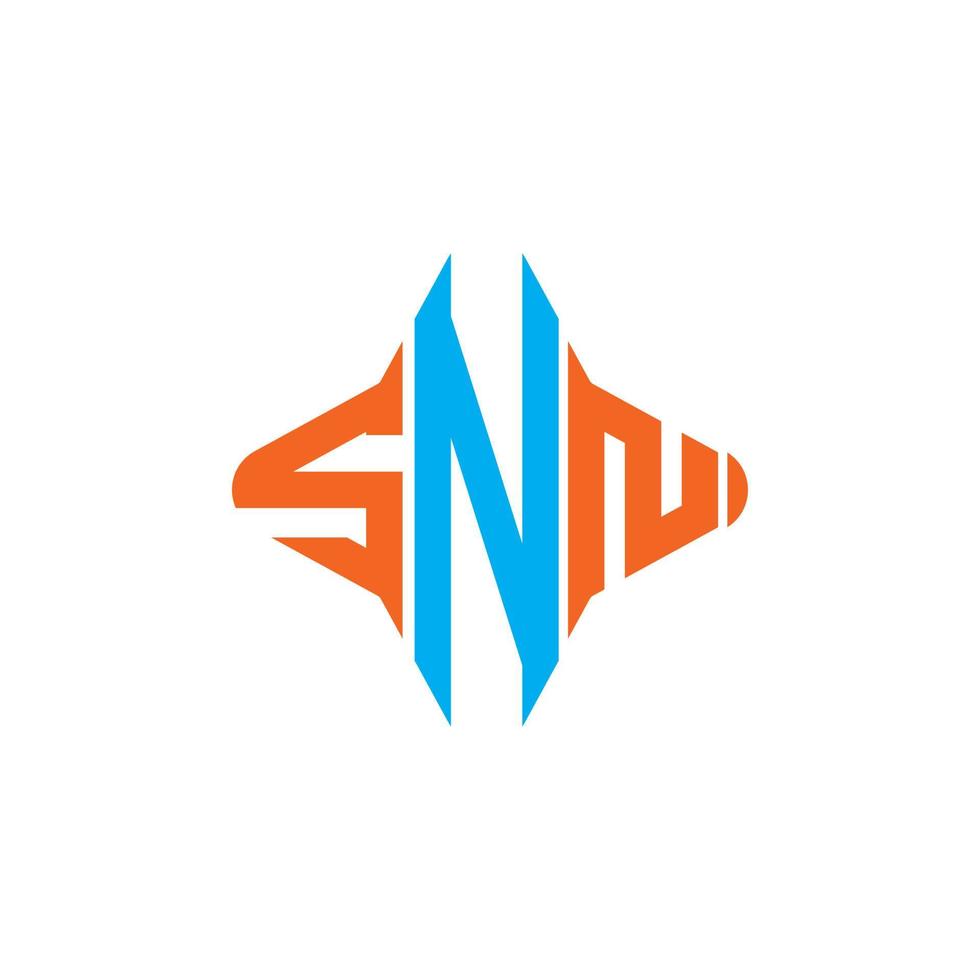 diseño creativo del logotipo de la letra snn con gráfico vectorial vector