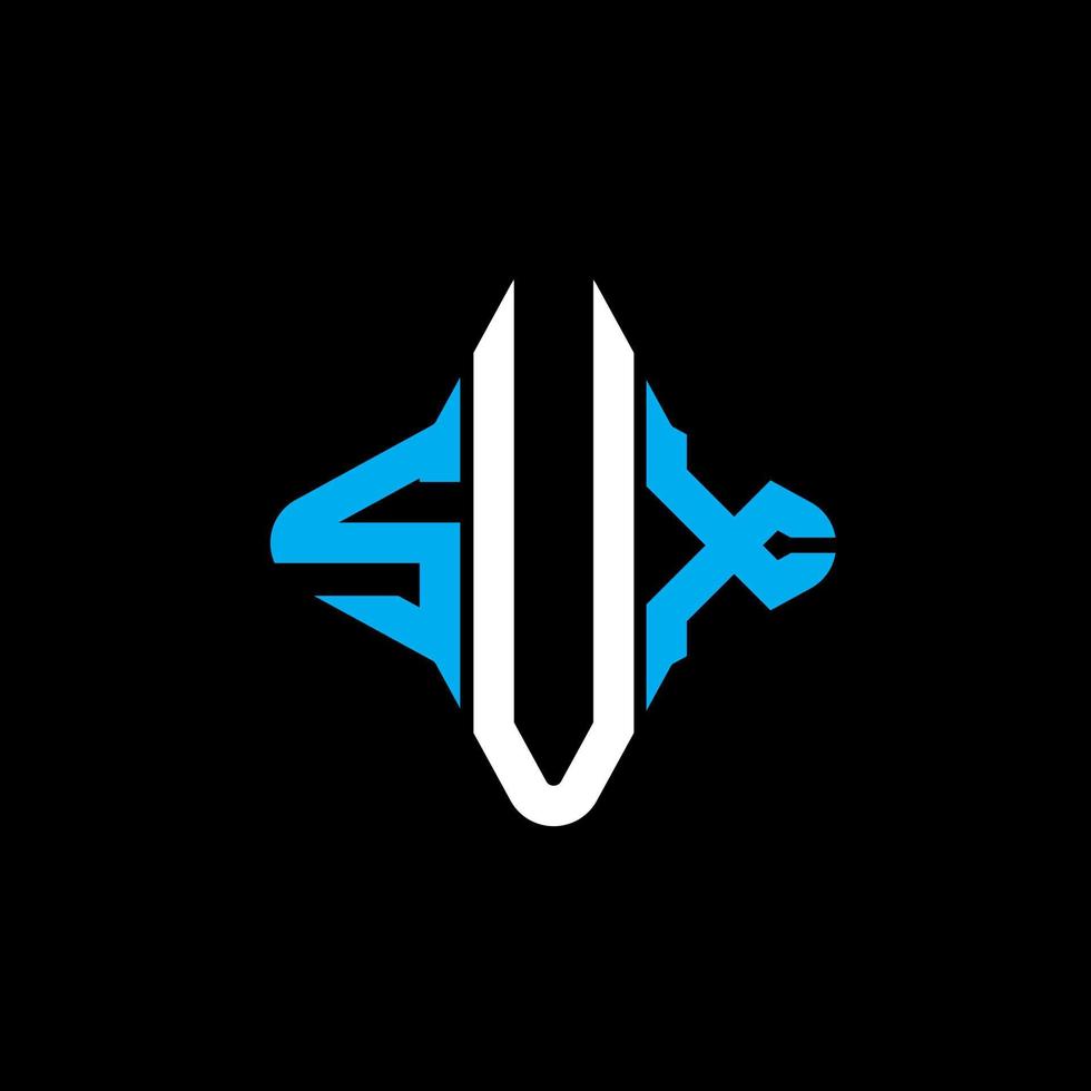 diseño creativo del logotipo de la letra sux con gráfico vectorial vector