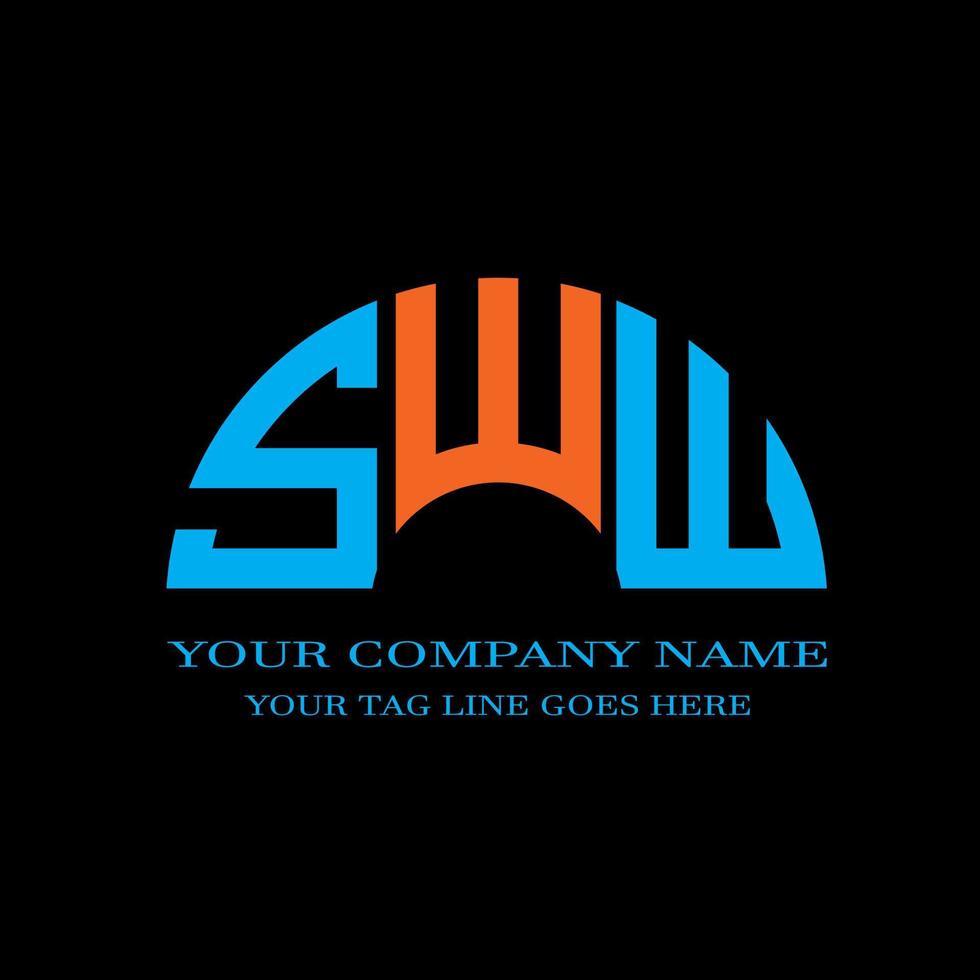 SWW letter logo creative design with vector graphic