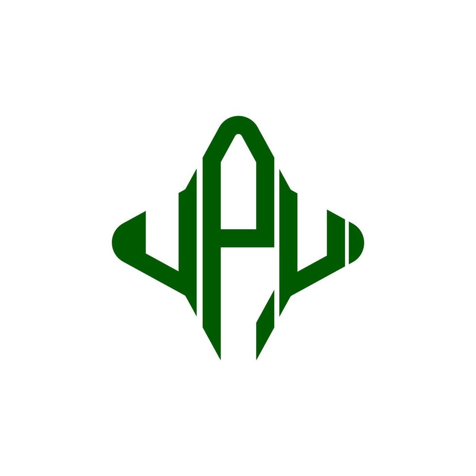 diseño creativo del logotipo de la letra upu con gráfico vectorial vector