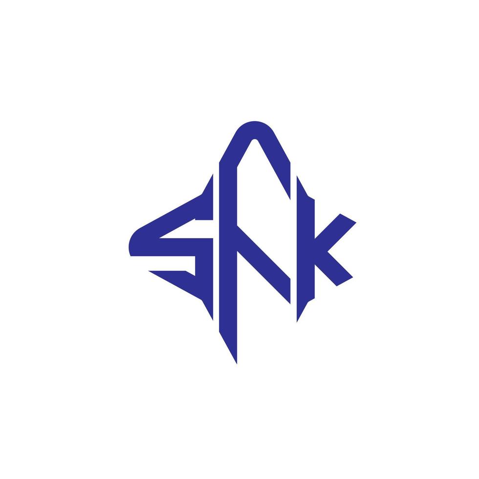 diseño creativo del logotipo de la letra sfk con gráfico vectorial vector