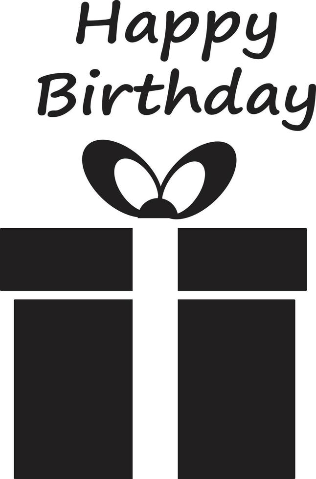 happy birthday card with giftbox. happy birthday icon. happy birthday symbol. vector