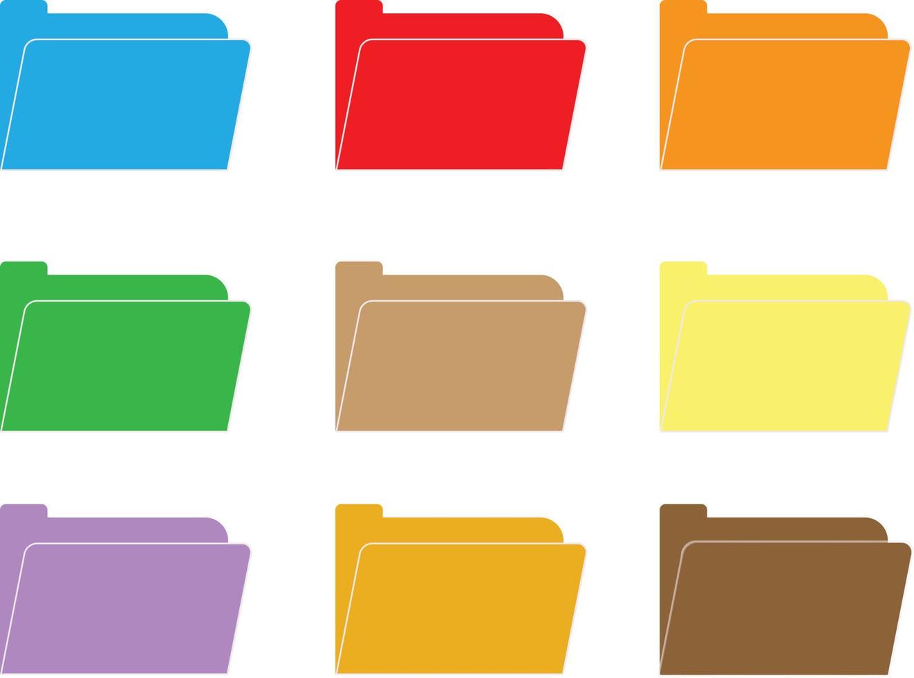 computer folder icon on white background. folder sign. flat style. colorful folder icon set. vector