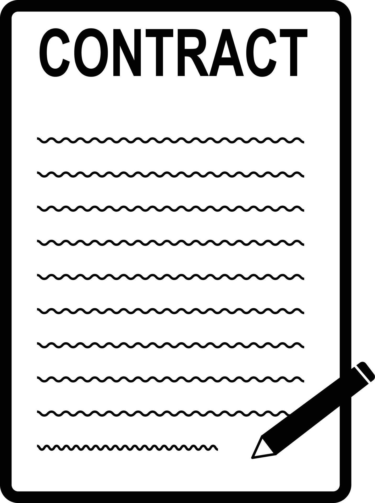 contract icon on white background contract sign signing contract