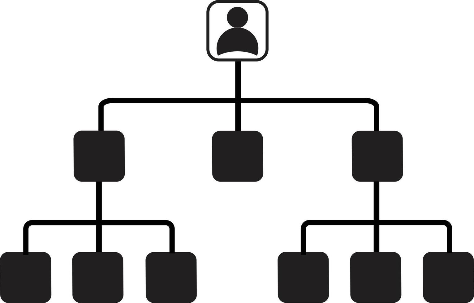 icono de escalera corporativa. organigrama. símbolo comercial del signo de gestión. símbolo de jerarquía y liderazgo. vector