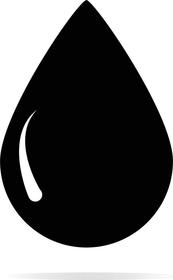 soltar icono sobre fondo blanco. gota negra. señal de gota de lluvia. símbolo de gota de agua pura. vector