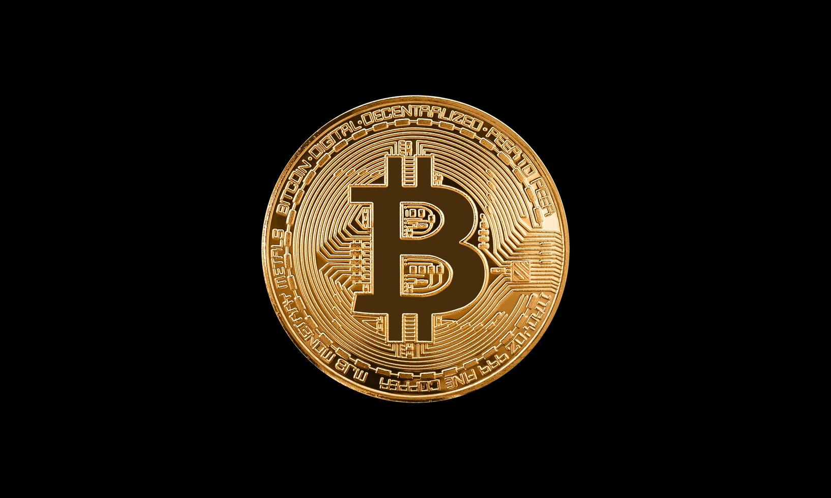 bitcoin en el fondo negro foto