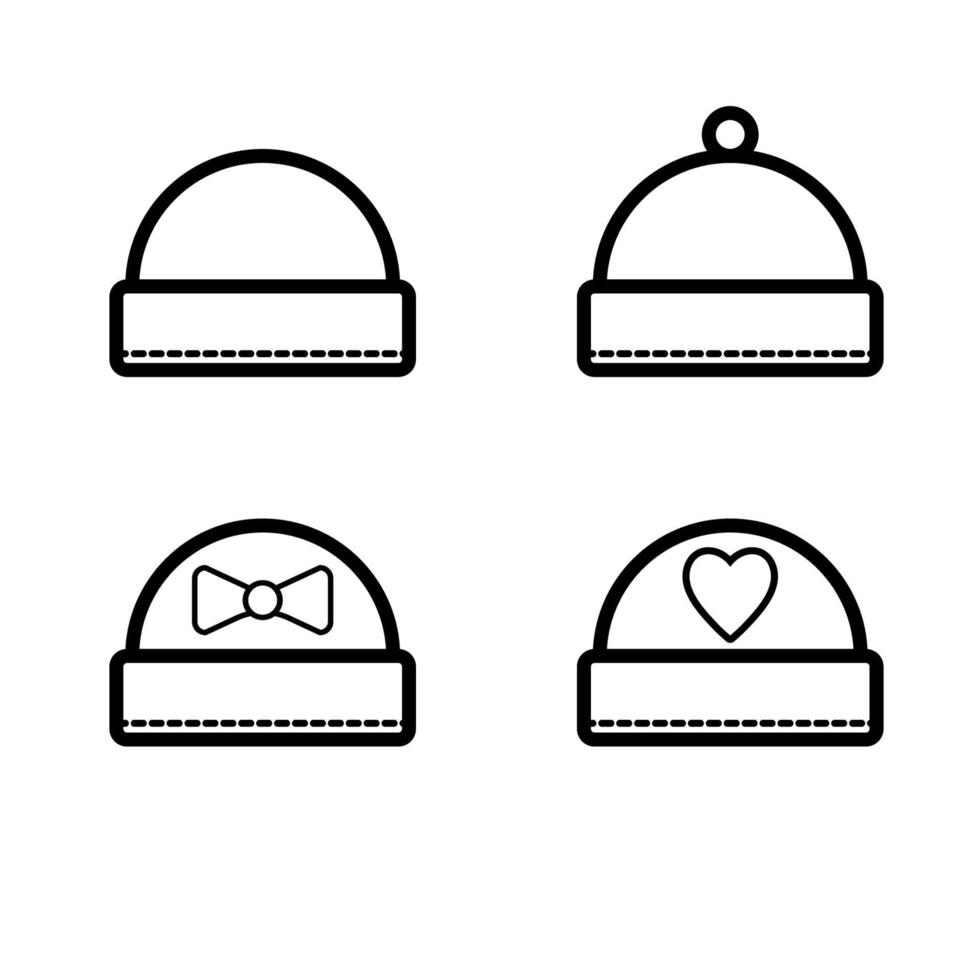 sombreros. icono de bebé sobre un fondo blanco, diseño de vector de línea.