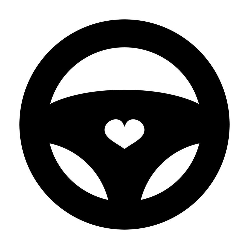 Steering wheel vector icon isolated on a white background.