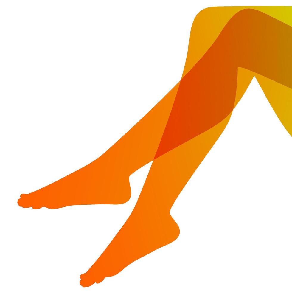 Long and slim female legs on white background, vector illustration.