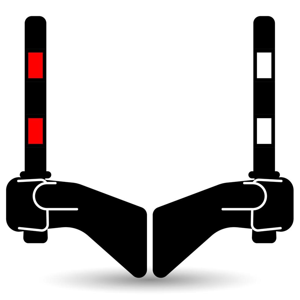 Traffic police stick in hand icon isolated on a white background. vector