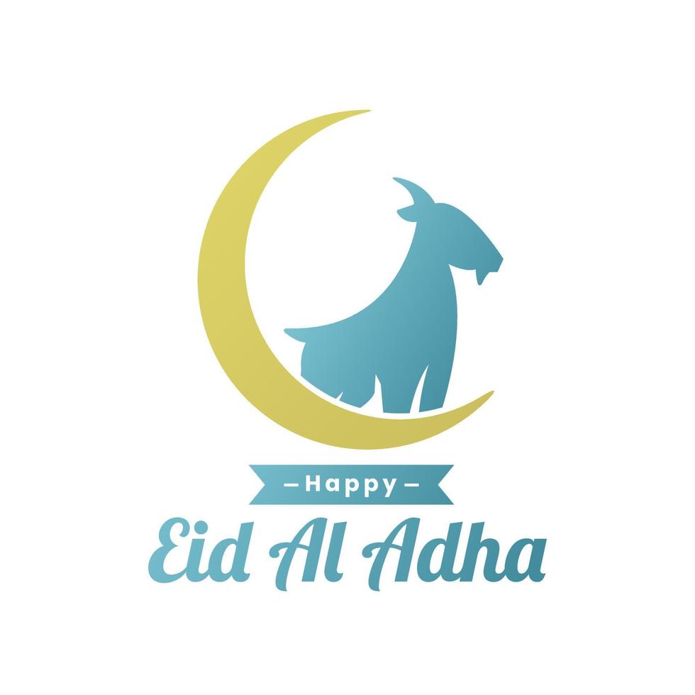 simple design of Eid al-Adha greetings with pastel colors vector