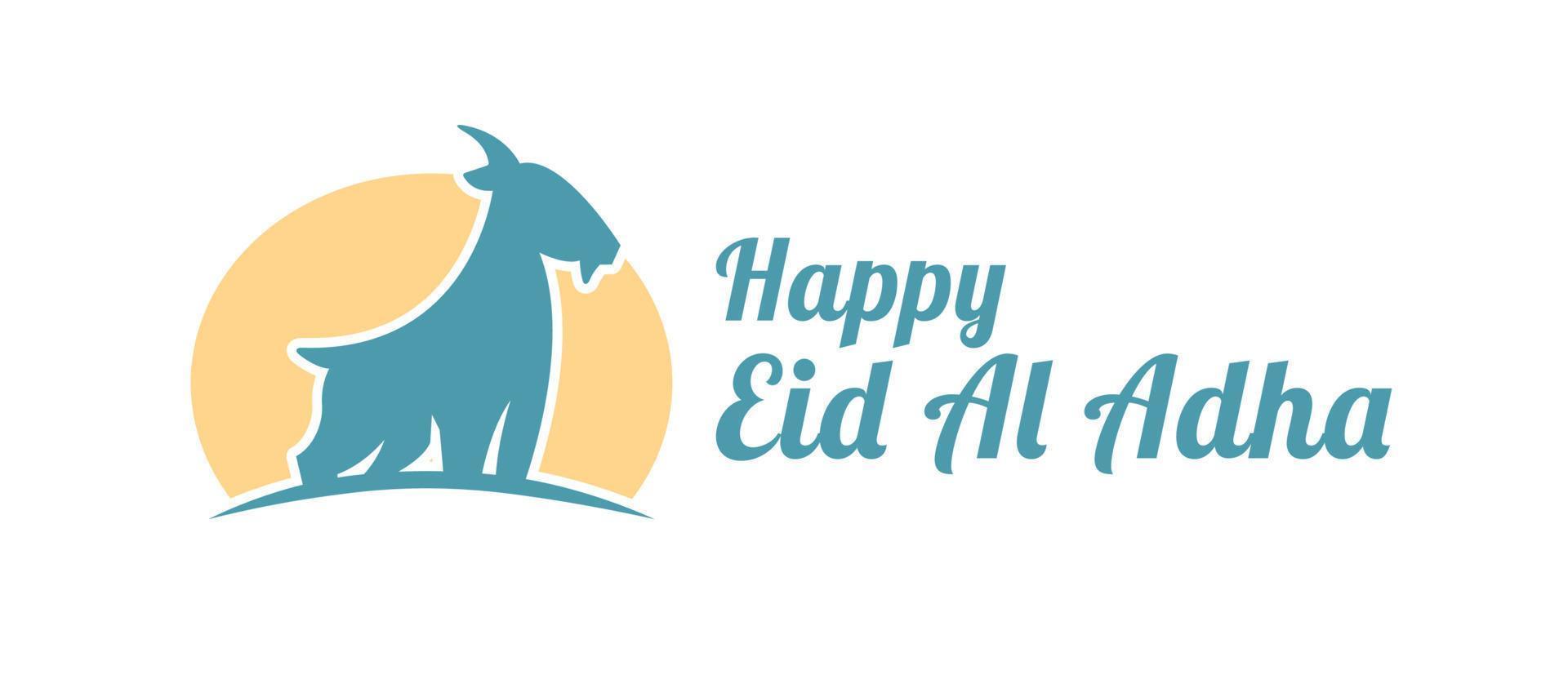 simple design of Eid al-Adha greetings with pastel colors vector