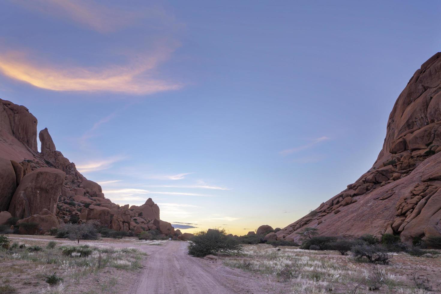 Dirt tracks between the rocks photo